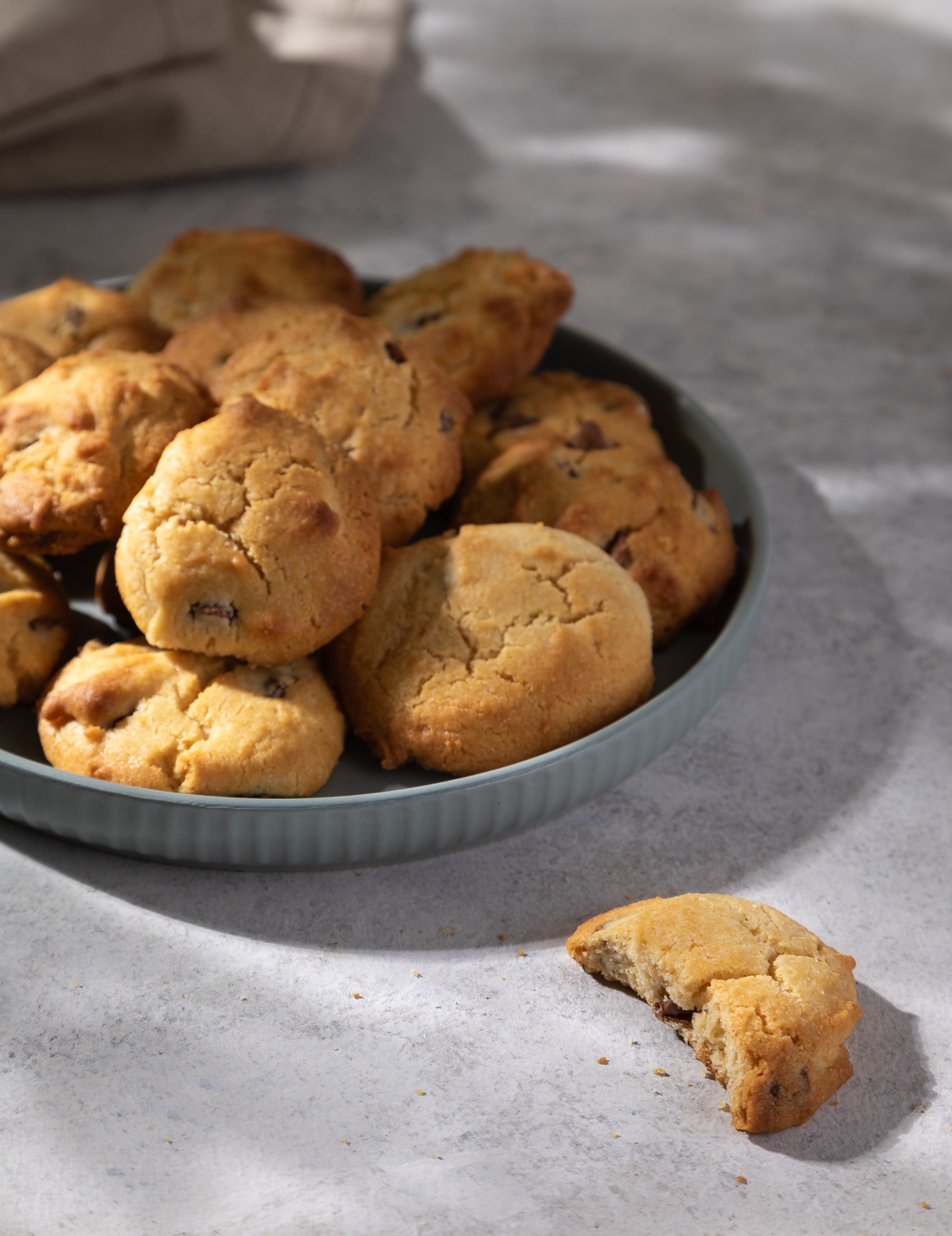 Fresh homestyle cookies in a fresh airy light. photographed by Steve Wickenton of Simply Food Photography